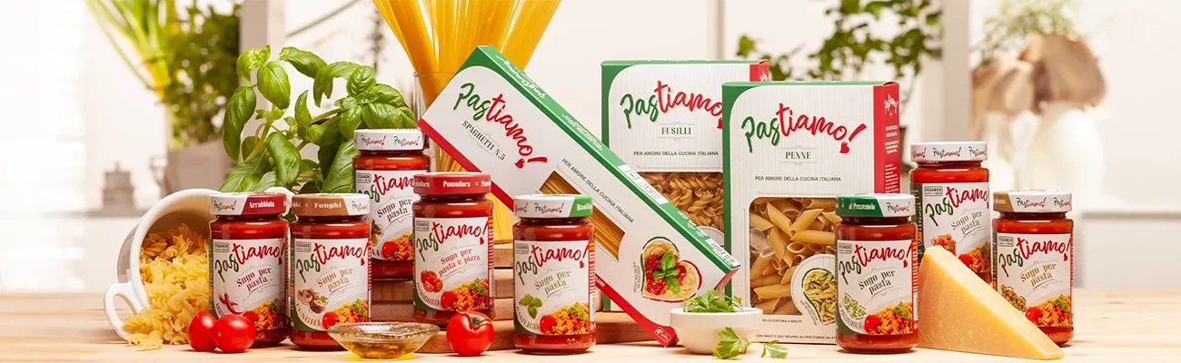 Продукты Pastiamo - соусы и паста